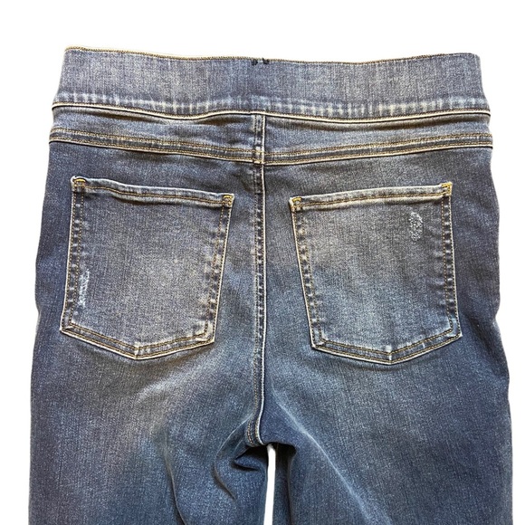 Spanx Pull On Denim Jeggings Distressed Frayed Hem Casual Jeans - Picture 13 of 15